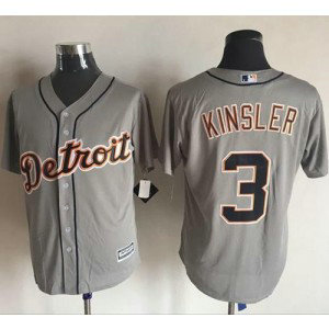 MLB Tigers 3 Ian Kinsler Grey New Cool Base Men Jersey