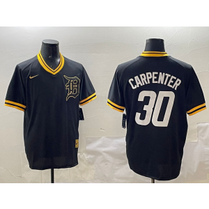 MLB Tigers 30 Carpenter Black Nike Cool Base Men Jersey