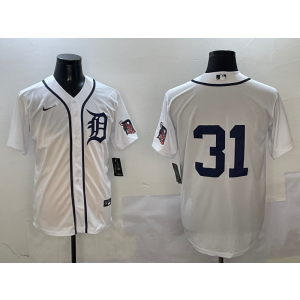 MLB Tigers 31 GREENE White Nike Cool Base Men Jersey