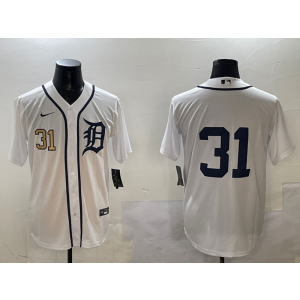 MLB Tigers 31 GREENE White Nike Cool Base Men Jersey