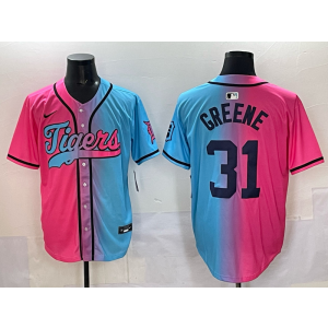 MLB Tigers 31 Greene New Fashion Nike Cool Base Men Jersey