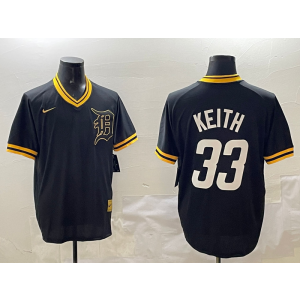 MLB Tigers 33 Keith Black Nike Cool Base Men Jersey