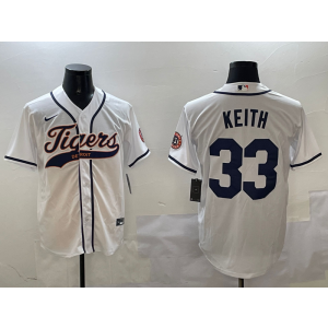 MLB Tigers 33 Keith White Baseball Nike Cool Base Men Jersey