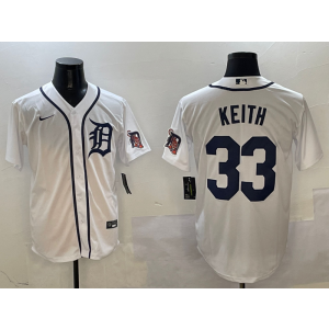 MLB Tigers 33 Keith White Nike Cool Base Men Jersey