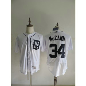 MLB Tigers 34 James McCann White Flexbase Men Jersey