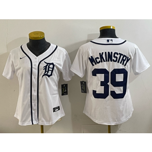 MLB Tigers 39 Mckinstray White Nike Cool Base Youth Jersey