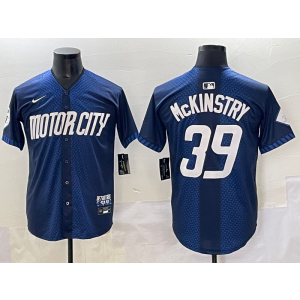 MLB Tigers 39 Mckinstry Navy Nike Cool Base Men Jersey