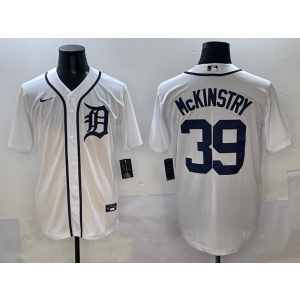 MLB Tigers 39 Mckinstry White Nike Cool Base Men Jersey