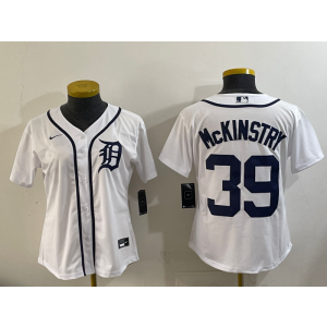 MLB Tigers 39 Mckinstry White Nike Cool Base Women Jersey