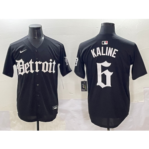 MLB Tigers 6 Al Kaline New Black Nike Cool Base Men Jersey