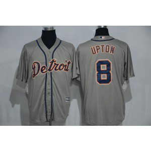 MLB Tigers 8 Justin Upton Grey Cool Base Men Jersey