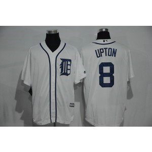 MLB Tigers 8 Justin Upton White Cool Base Men Jersey