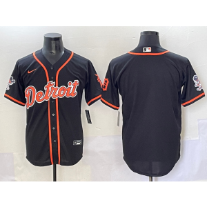 MLB Tigers Blank Black Nike Cool Base Men Jersey