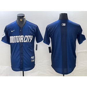 MLB Tigers Blank Blue 2024 City Connect Nike Cool Base Men Jersey