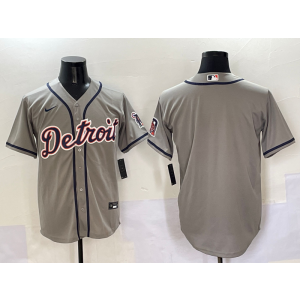 MLB Tigers Blank Grey Nike Cool Base Men Jersey