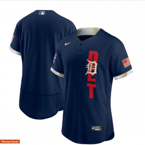 MLB Tigers Blank Navy 2021 All-Star Flexbase Men Jersey
