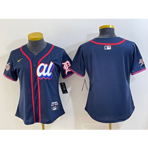 MLB Tigers Blank Navy American League 2025 All Star Nike Cool Base Women Jersey