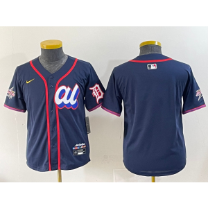 MLB Tigers Blank Navy American League 2025 All Star Nike Cool Base Youth Jersey