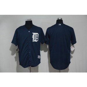 MLB Tigers Blank Navy Blue New Cool Base Men Jersey