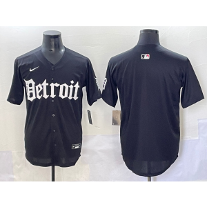 MLB Tigers Blank New Black Nike Cool Base Men Jersey