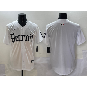 MLB Tigers Blank New White Nike Cool Base Men Jersey