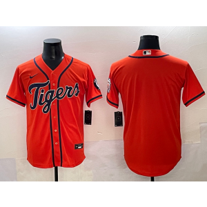 MLB Tigers Blank Orange Nike Cool Base Men Jersey