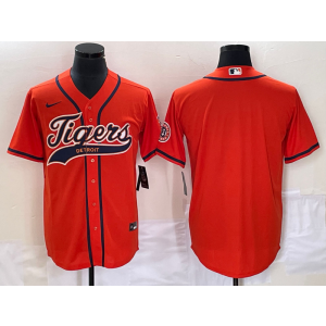 MLB Tigers Blank Orange Nike Cool Base Men Jersey
