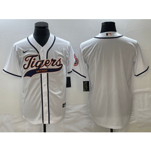 MLB Tigers Blank White Nike Cool Base Men Jersey