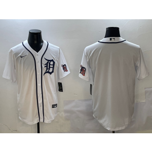 MLB Tigers Blank White Nike Cool Base Men Jersey