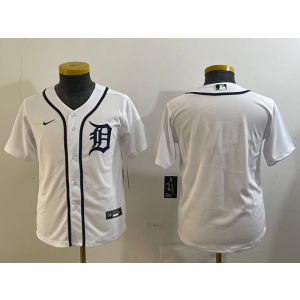 MLB Tigers Blank White Nike Cool Base Youth Jersey