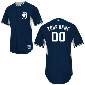 MLB Tigers Navy Blue BP Customized Men Jersey
