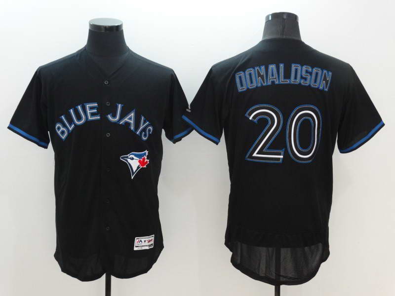 MLB Toronto Blue Jays #20 Josh Donaldson Black Shadow Style Jersey