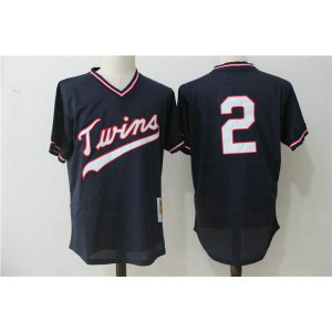 MLB Twins 2 Brian Dozier Navy Blue Cooperstown Collection Mesh Men Jersey