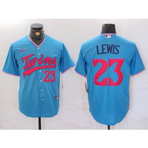 MLB Twins 23 Lewis Blue Nike Cool Base Men Jersey