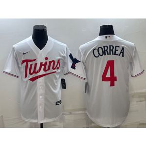 MLB Twins 4 CARLOS CORREA White Nike Cool Base Men Jersey