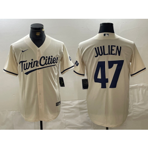 MLB Twins 47 Julien Cream City Connect Nike Cool Base Men Jersey