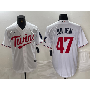 MLB Twins 47 Julien White Nike Cool Base Men Jersey