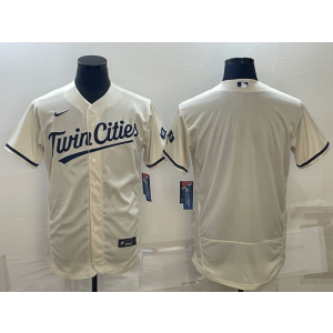 MLB Twins Blank Cream 2020 City Connect Nike Flexbase Men Jersey