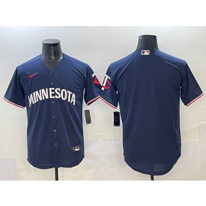 MLB Twins Blank Navy Nike Cool Base Men Jersey