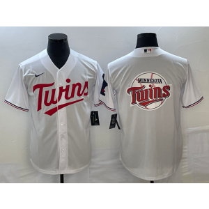 MLB Twins Blank White Baseball Logo Nike Cool Base Men Jersey