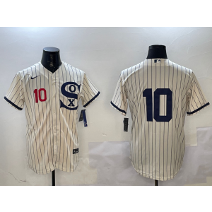 MLB White Sox 10 Yoan Moncada White Nike Cool Base Men Jersey