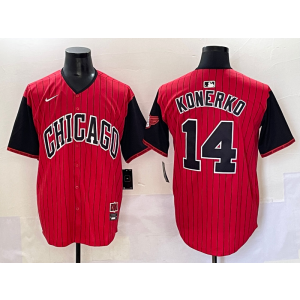 MLB White Sox 14 Paul Konerko Red Black 2025 City Connect Nike Cool Base Men Jersey