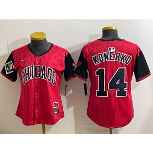 MLB White Sox 14 Paul Konerko Red Black 2025 City Connect Nike Cool Base Youth Jersey