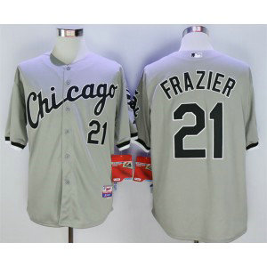 MLB White Sox 21 Todd Frazier Grey Cool Base Men Jersey