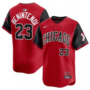 MLB White Sox 23 Andrew Benintendi Red Black 2025 City Connect Nike Cool Base Men Jersey