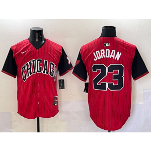 MLB White Sox 23 Michael Jordan Red Black 2025 City Connect Nike Cool Base Men Jersey