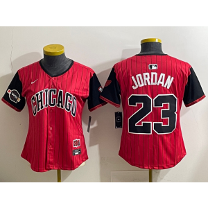 MLB White Sox 23 Michael Jordan Red Black 2025 City Connect Nike Cool Base Youth Jersey
