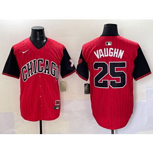 MLB White Sox 25 VAUGHN Red Black 2025 City Connect Nike Cool Base Men Jersey