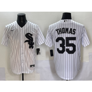 MLB White Sox 35 Thomas White Nike Cool Base Men Jersey
