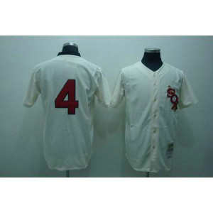 MLB White Sox 4 Luke Appling Cream Mitchell and Ness Throwback Men Jersey